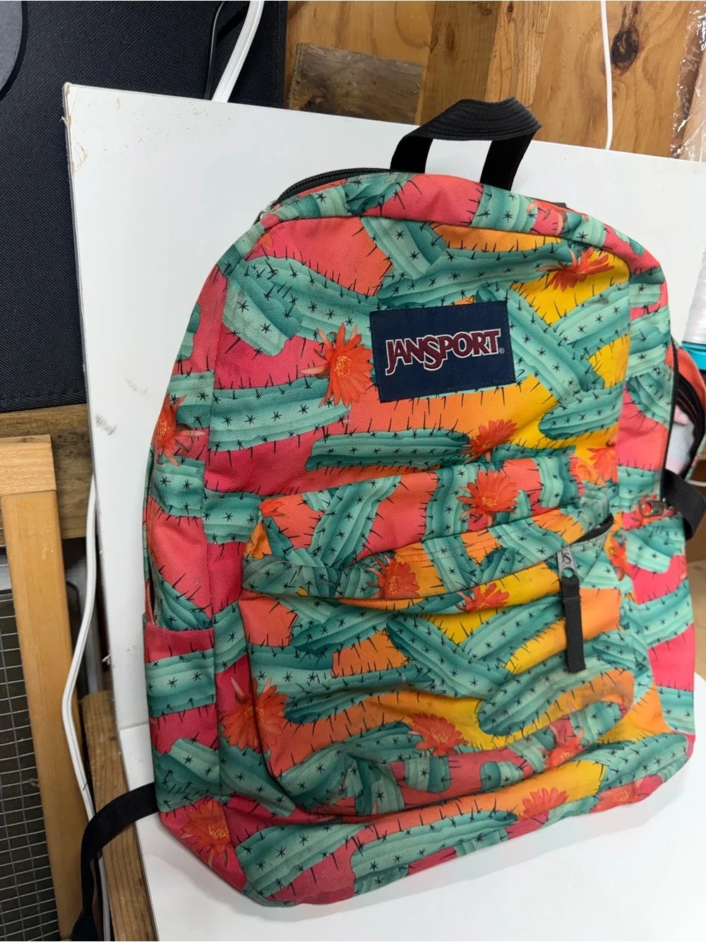 JanSport Cactus Print Backpack Colorful Desert Floral School Travel Book Bag